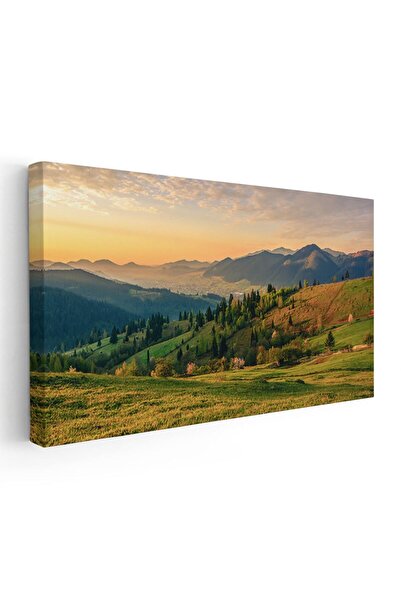 Tablou Canvas Tablou peisaj munte apus Bucovina Romania, cod 1796