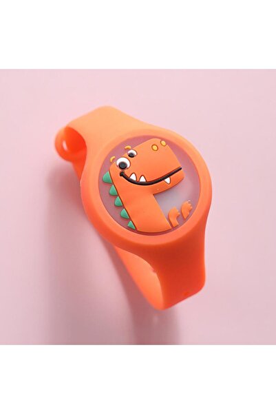 LUXER Βραχιόλι Σιλικόνης κατά των Κουνουπιών, 100% Απωθητικό, Μοντέλο - Πορτοκαλί Δεινόσαυρος με Φωτισμό LED