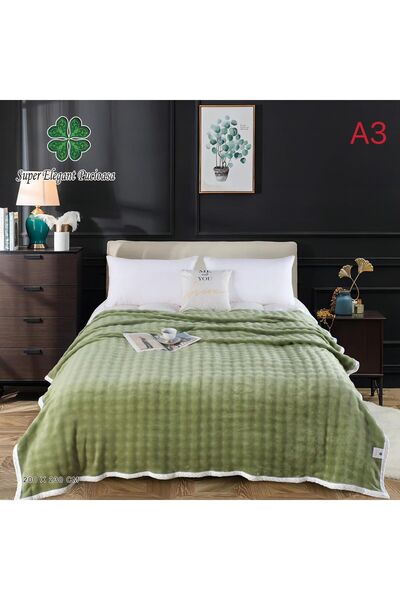 OEM Soft cocolino blanket, 200x230, with white border, Green