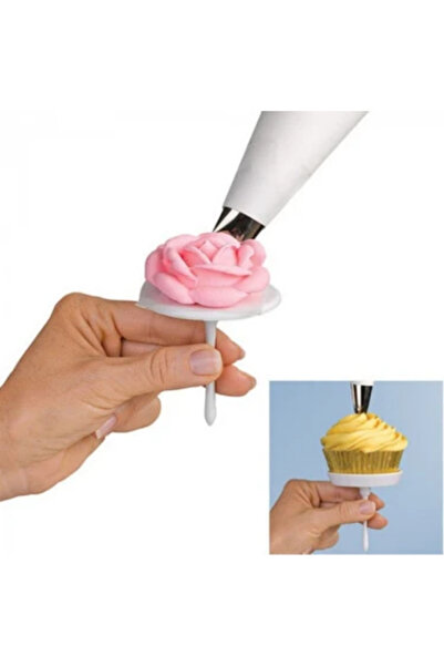 adin tasarım Muffin Süsleme Seti Standlı 2li Mini Pasta Gül Yapım Aparatı 2 A...