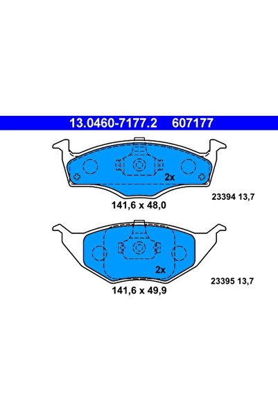 Ate Set Placute Frana Frana Disc Vw Lupo 1