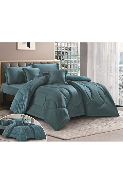 SNOOZYL Double bedspread made of soft velvet and fur with a hotel design for a luxurious hotel experience
