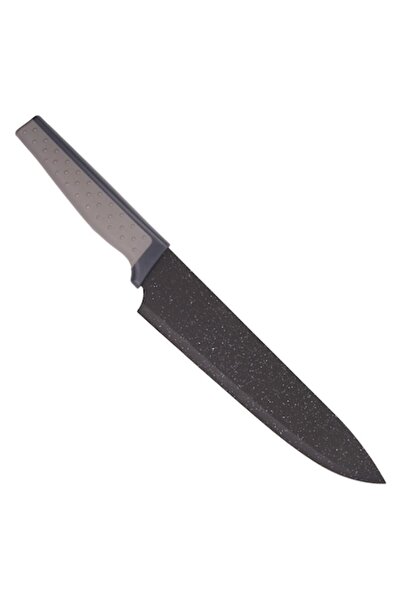 SHOPIENS Cuțit de bucătar din marmură neagră, lamă de 20 cm, mâner ergonomic PP+TPR, oțel 3C13