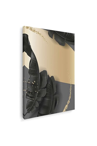 Tablou Canvas Frunze auriu cu negru tablou, cod 2602