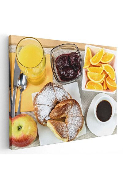 Tablou Canvas Tablou mic dejun cu cafea, fructe, croissant, cod 3906