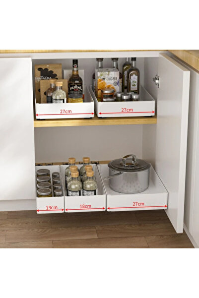 Rovitech Set 3 sertare cu glisiere autoadezive soft-close, extragere totala, ...