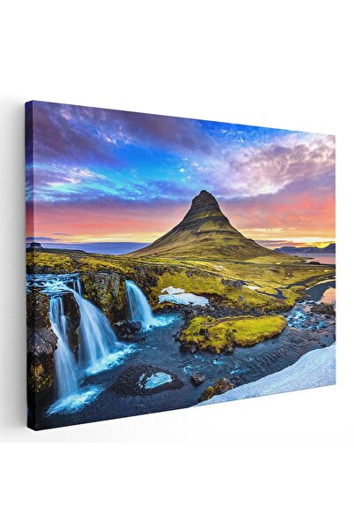 Tablou Canvas Tablou peisaj cascada apus Kirkjufell Islanda, cod 3147