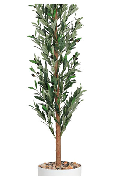 co arma 160cm Artificial Olive Tree with White Stand