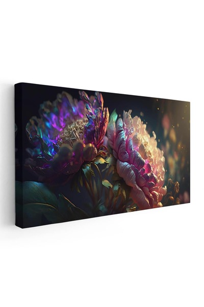 Tablou Canvas Tablou cu flori bujori, roz, mov, cod 1733