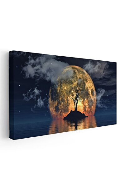 Tablou Canvas Tablou peisaj nocturn cu copac si luna, cod 5546