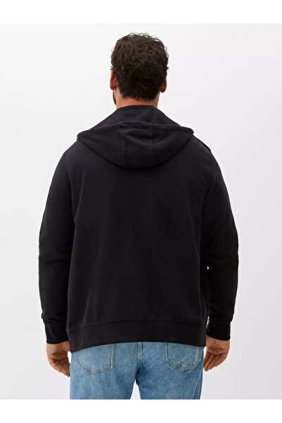s.Oliver Big Sizes, Men's hoodie big sizes, with zipper, Regular fit, Black