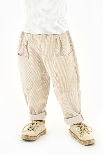Catz Kids 2-Pack Soft Velvet Boyfriend Pants (Khaki & Cream)