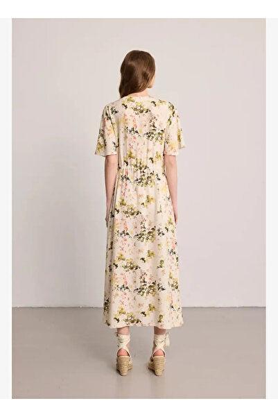 Gusto Kelebek Koleksiyonu Modal Elbise - Çok Renkli