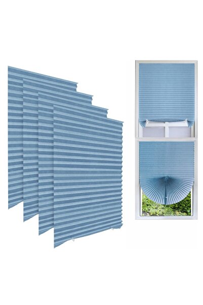 LUXER Set of 4 Self-Adhesive Pleated Blinds, Adjustable, Installation Without...