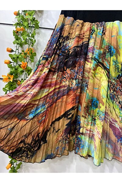 edu collection Midi Length Patterned Password Chan Skirt Length 85 cm