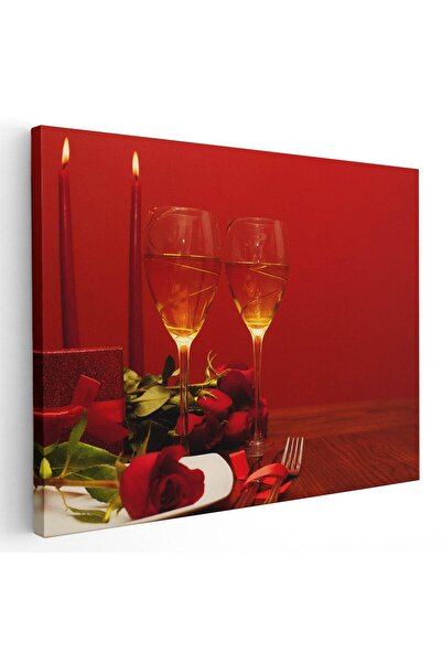 Tablou Canvas Tablou pahare cu vin trandafiri, cod 4061