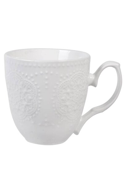 SHOPIENS New Bone Mug, Emboss Model, White, Capacity 350 ml