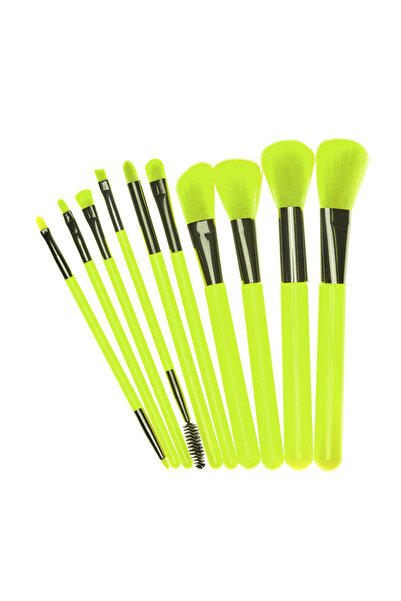 Oranjollie Set of 10 make-up brushes W103 green - green, Not dangerous