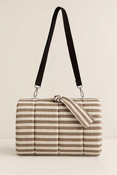 Mayras Cotton Baby %100 Pamuklu Bebek/Çocuk Kare Çanta Taşımalı Çizgili Desen Oyun Minderi 110cmx110cm