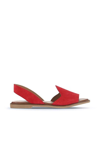 BUENO Shoes Kırmızı Alf Süet Kadın Düz Sandalet 01wa5711