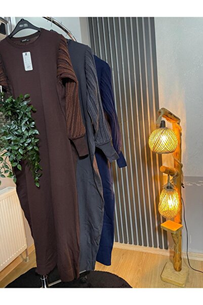 Aşiyan Collection AŞİYAN KOL DETAYLI MERSERİZE ELBİSE