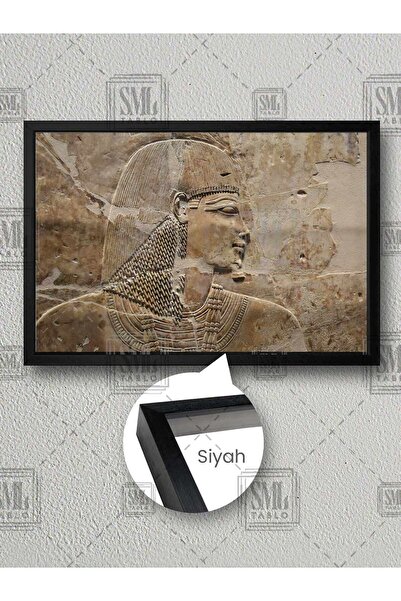 SML TABLO Mısır Tanrısı Mermer Ra Antik Mısır Duvar Rölyef Çerçeveli Yatay Ka...