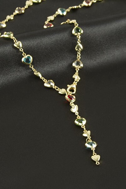 Marsilyan Heart Zircon Stone Y Necklace Ilkel-Bjt940