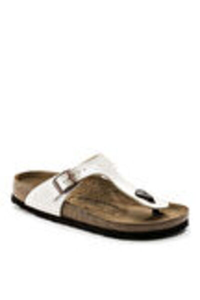 Birkenstock White Women's Leather Slippers 943871 - Gizeh