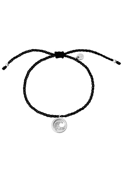 Glanzstücke München Textilarmband Armband Sterling Silber Textil (schwarz)