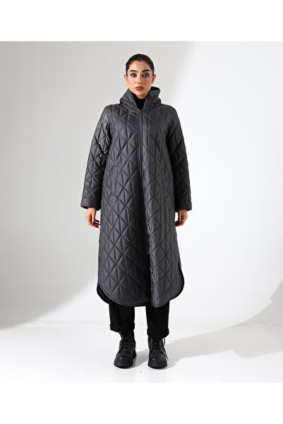Fi'l Arz Fashion Women's Long Quilted Puffer Plus Size Coat