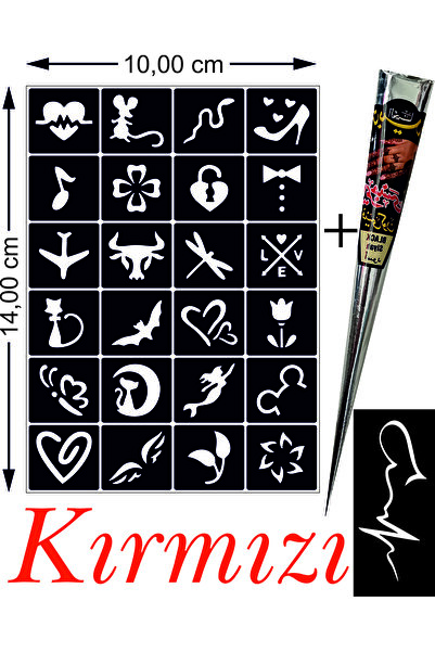 hennadibace Kına Kalıbı (GEÇİCİ DÖVME ŞABLONU) Hint Kınası Henna Tattoo Stenc...