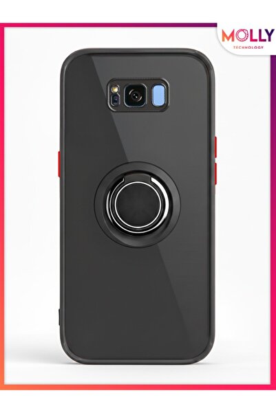 Molly Samsung Galaxy S8 İçin Siyah Yüzüklü Kamera Korumalı Silikon Telefon Kı...