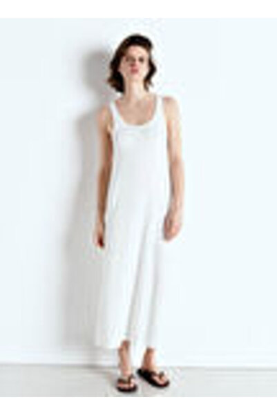 American Vintage Beyaz Kadın U Elbise YRU14AE25_BLANC