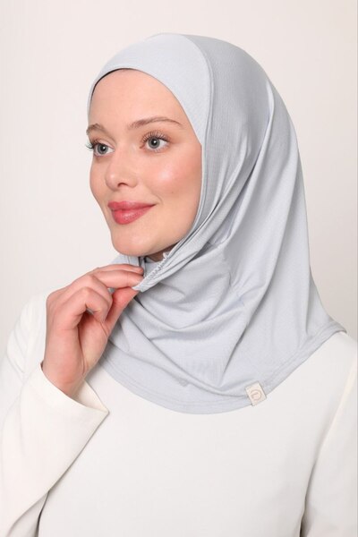 Melodi Scarf Women's Hijab Cimafit Breathable Ready-To-Wear Practical Hijab Bonnet Light Gray