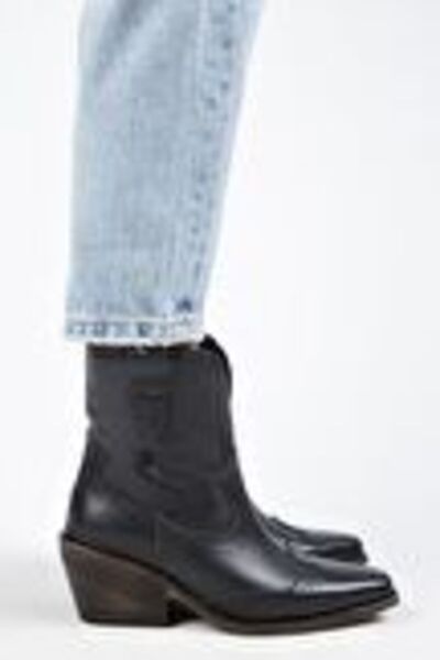 Manijero Ellinor női valódi bőr western fekete csizma