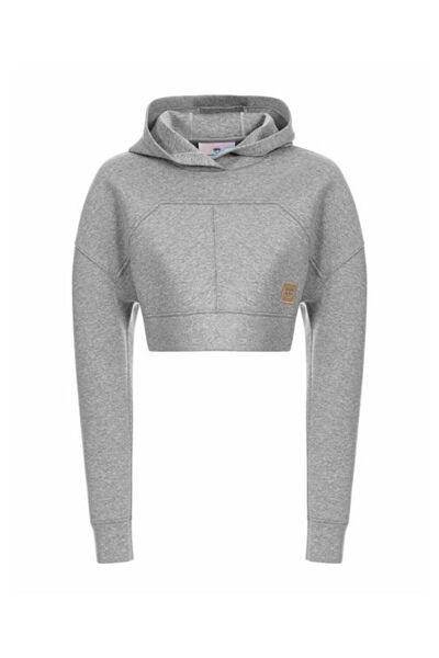 CHIARA FERRAGNI Gri Kadın Kapüşon Standart Düz Sweatshirt 77CBI313