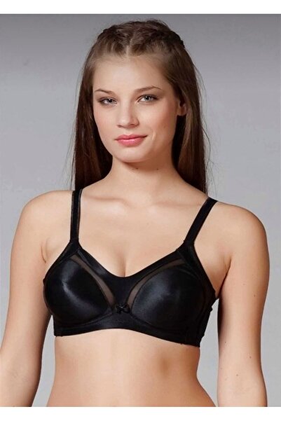 Yeni İnci Siyah Balensiz Dolgusuz Toparlayıcı Sütyen