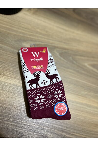 BY JAWALLİ SOCKS Women's Thermal Christmas Patterned Socks