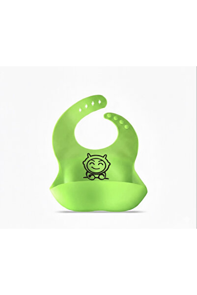 Generica مريلة أطفال من السيلكون بلون اخضر مع إغلاق قابل للتعديل