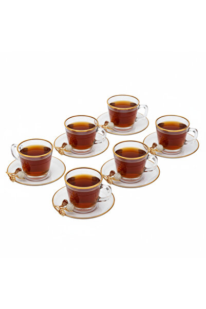 Paşabahçe Vela 12 Parça Çay & Kahve Fincan Takımı – Kelebek & Yaldız Desenli