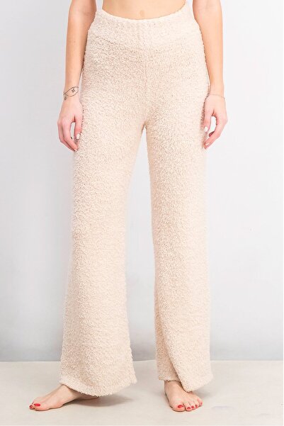 XOXO بنطلون بيجاما نسائي مريح محبوك واسع الساق، وردي باهت