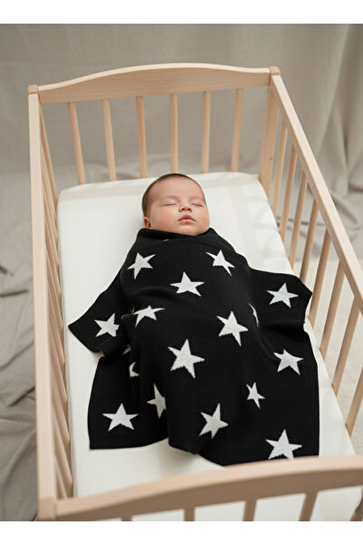 Sebir Moda Star Patterned Knitwear Baby Blanket 90X90Cm