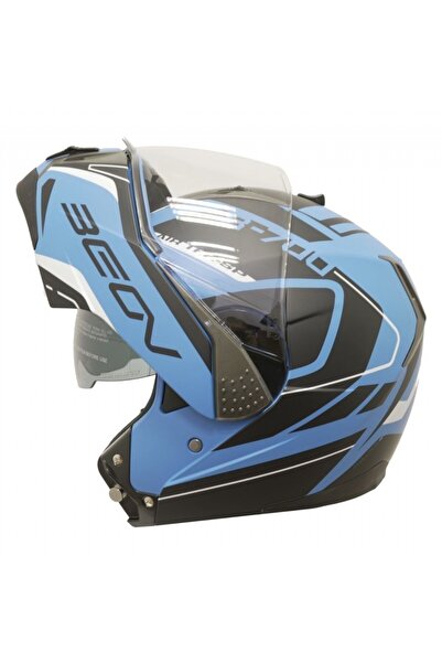beon ÇENE AÇILIR VİZÖRLÜ KASK [B700] [MAVİ - SİYAH] [AIR TEK]