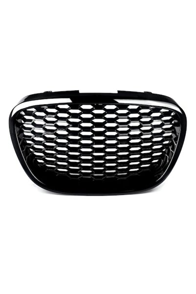 LinePartsBim Grilă centrală bară față tip fagure de miere compatibilă cu SEAT Leon 1P, Altea, Toledo, negru lucios