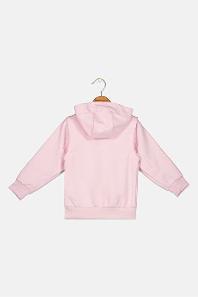 adidas سويت شيرت خارجي بأكمام طويلة للبنات الصغار، وردي