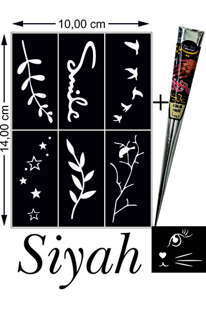 hennadibace Kına Kalıbı (GEÇİCİ DÖVME ŞABLONU) Hint Kınası Henna Tattoo Stenc...