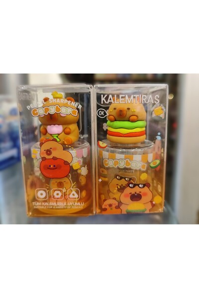 ada çanta kırtasiye مبراة أقلام لطيفة ذات شفرة مزدوجة مع غطاء (قطعتان)