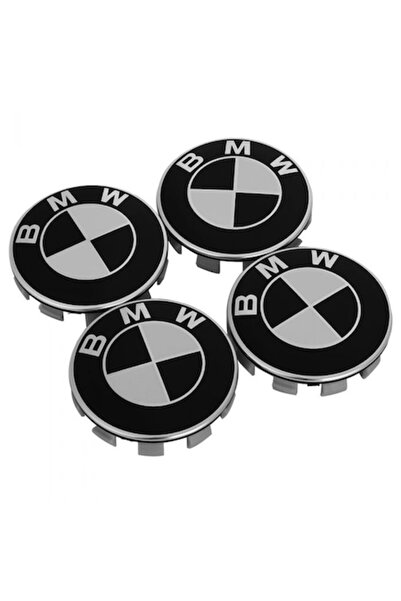 LinePartsBim Set 4 Capace Embleme BMW Pentru Jante Roti 56mm Alb & Negru
