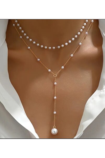 BYFASHION 2'li İnci Detaylı Y Kolye