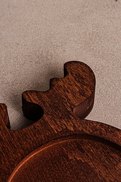 Snippy Deer - New Year's Deer Patterned Wooden Snack Plate Presentation Plate Serving Plate